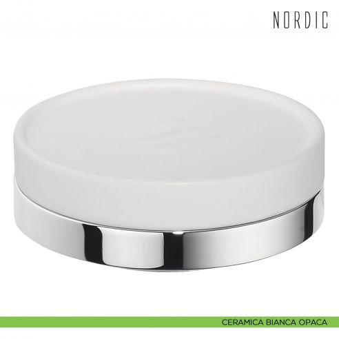 Porta sapone da appoggio Colombo Design Nordic ceramica bianca opaca
