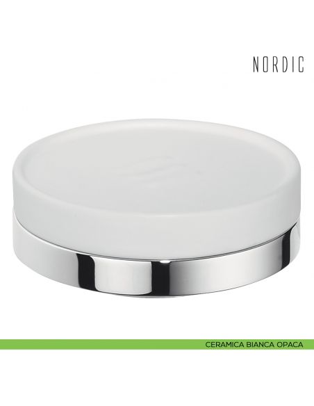 Porta sapone da appoggio Colombo Design Nordic ceramica bianca opaca
