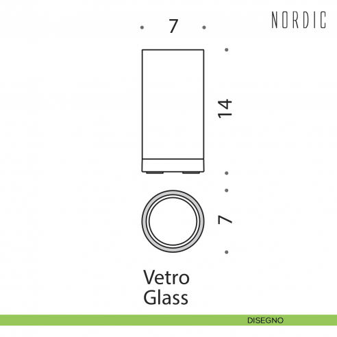 Porta bicchiere da appoggio Colombo Design Nordic disegno vetro