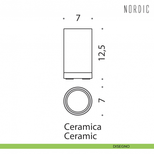 Porta bicchiere da appoggio Colombo Design Nordic disegno ceramica