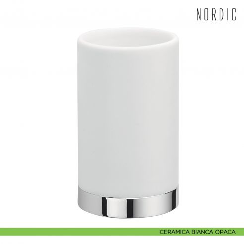 Porta bicchiere da appoggio Colombo Design Nordic ceramica bianca opaca
