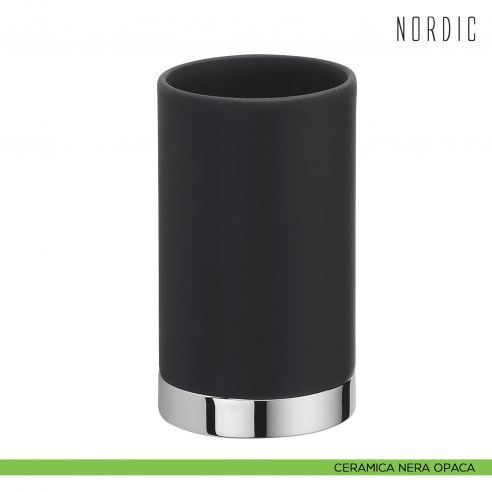 Porta bicchiere da appoggio Colombo Design Nordic ceramica nera opaca