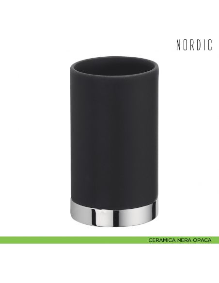 Porta bicchiere da appoggio Colombo Design Nordic ceramica nera opaca