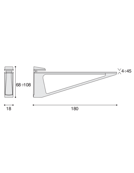Reggimensola per vetro e legno Confalonieri MS01432 disegno