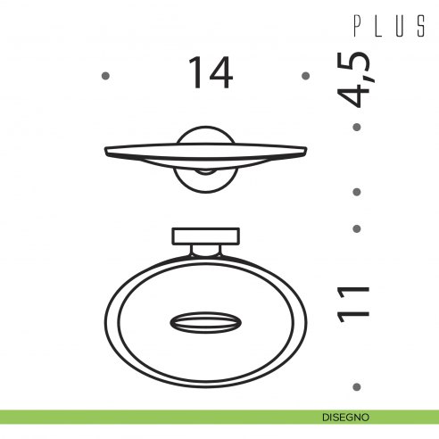 Porta sapone inamovibile Colombo Design Plus disegno