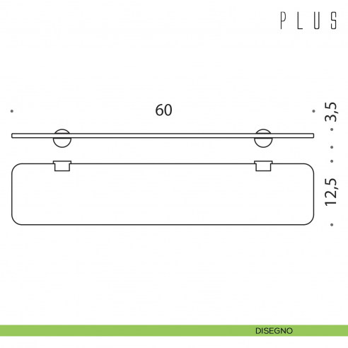 Mensola Colombo Design Plus 60 cm disegno