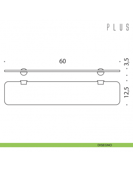 Mensola Colombo Design Plus 60 cm disegno