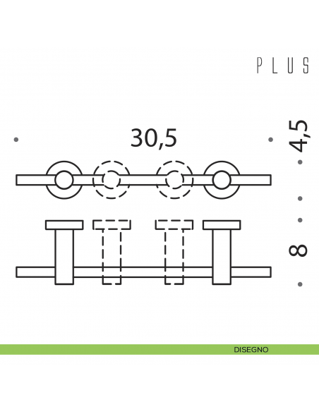 Porta salvietta con supporti regolabili Colombo Design Plus 30 cm disegno