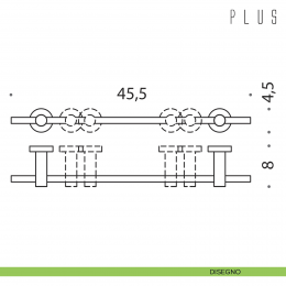 Porta salvietta con supporti regolabili Colombo Design Plus 45 cm 2