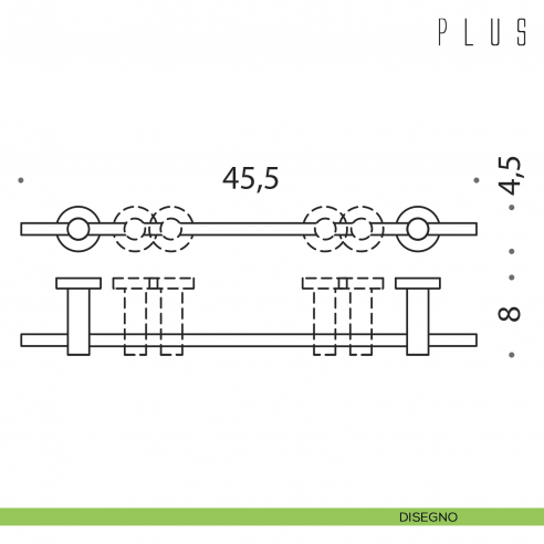 Porta salvietta con supporti regolabili Colombo Design Plus 45 cm disegno