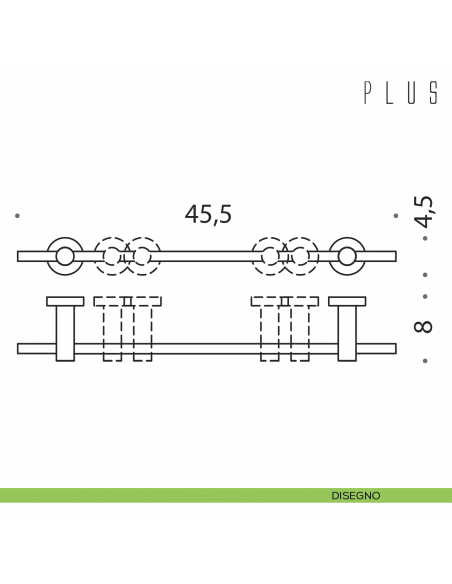 Porta salvietta con supporti regolabili Colombo Design Plus 45 cm disegno