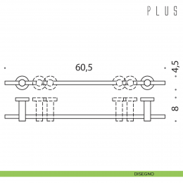Porta salvietta con supporti regolabili Colombo Design Plus 60 cm 2