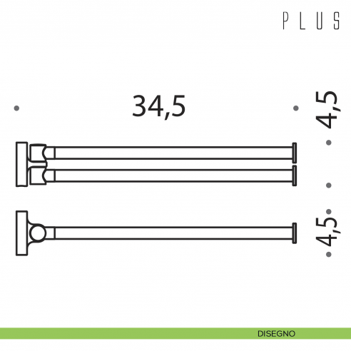 Porta salvietta doppio a snodo Colombo Design Plus disegno