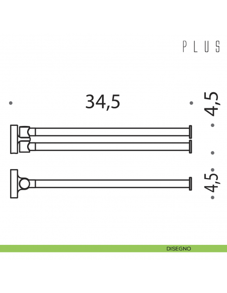 Porta salvietta doppio a snodo Colombo Design Plus disegno