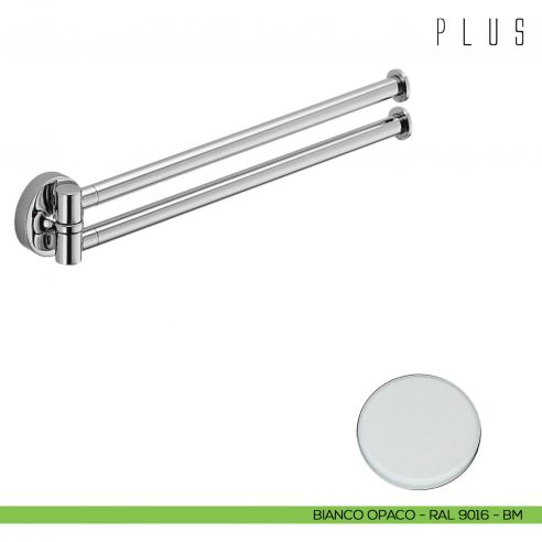 Porta salvietta doppio a snodo Colombo Design Plus bianco opaco