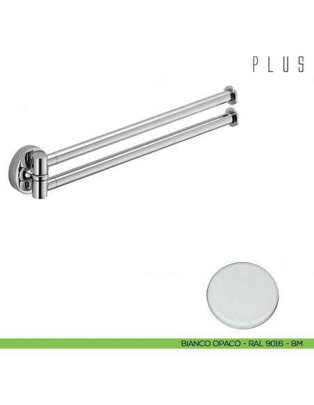 Porta salvietta doppio a snodo Colombo Design Plus bianco opaco