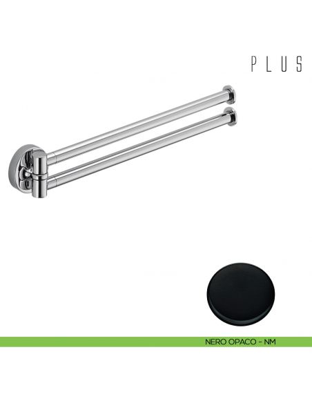 Porta salvietta doppio a snodo Colombo Design Plus nero opaco