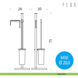 Piantana porta rotolo e porta scopino Colombo Design Plus 2