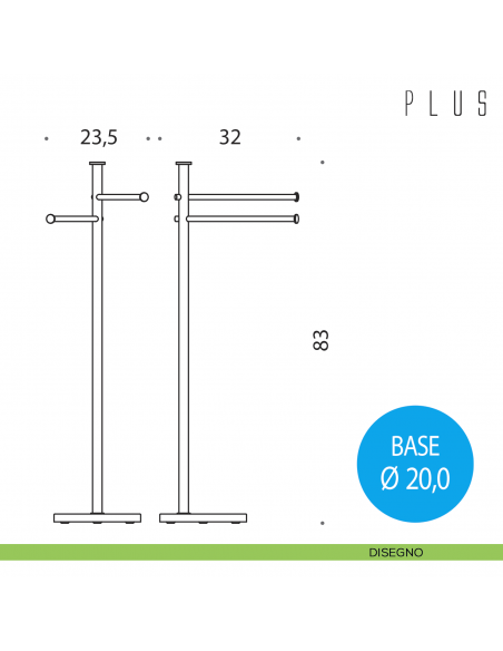 Piantana porta salvietta Colombo Design Plus disegno