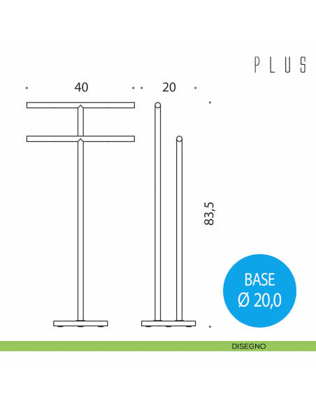Piantana porta salvietta Colombo Design Plus disegno