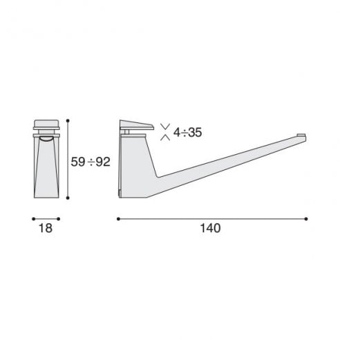 Reggimensola per vetro e legno Confalonieri MS01433 disegno