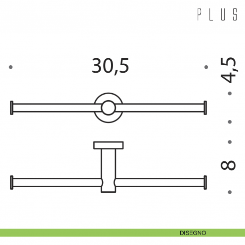 Porta rotolo doppio Colombo Design Plus disegno