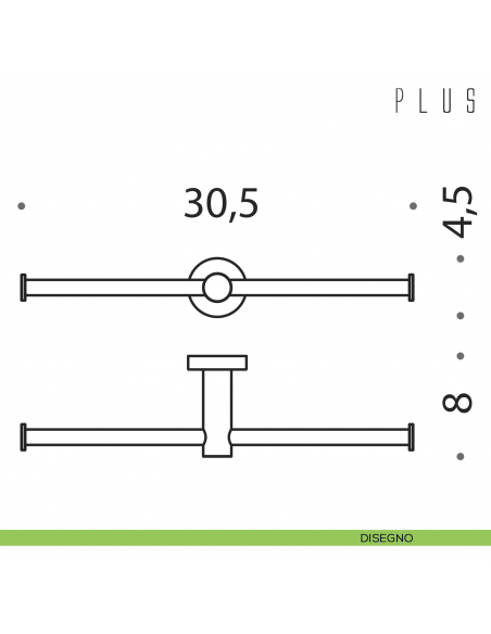 Porta rotolo doppio Colombo Design Plus disegno