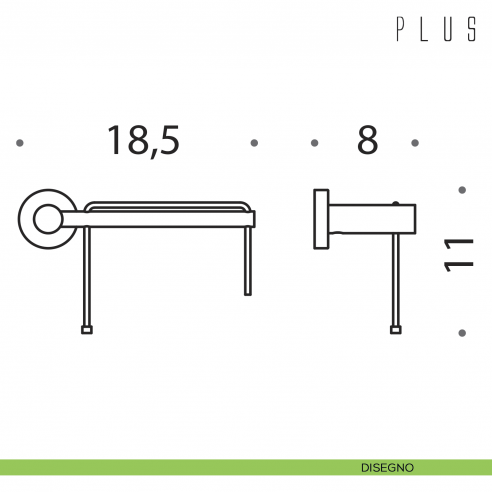 Porta rotolo Colombo Design Plus disegno destro
