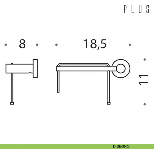 Porta rotolo Colombo Design Plus disegno sinistro