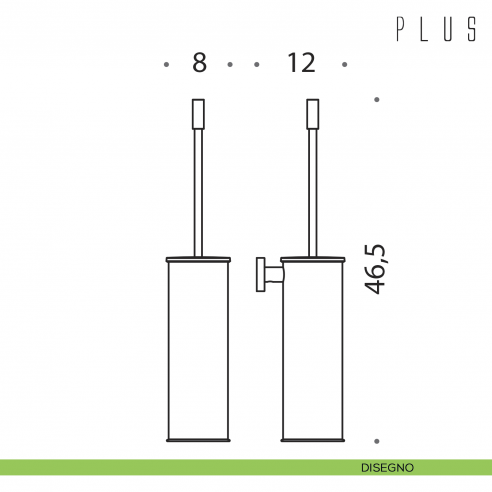 Porta scopino a muro Colombo Design Plus disegno