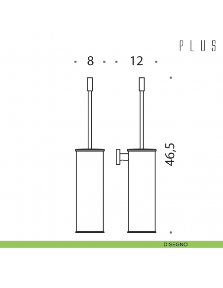 Porta scopino a muro Colombo Design Plus disegno
