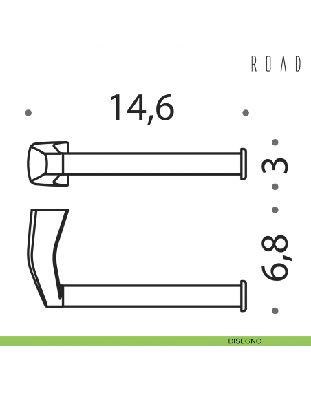 Porta Rotolo Colombo Design Road B8008 disegno