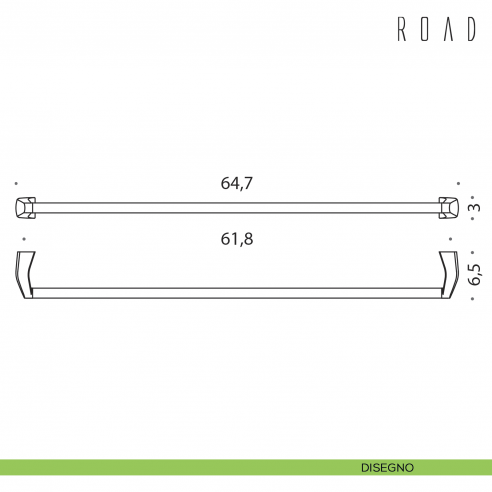 Porta salvietta Colombo Design Road 64,7 cm B8011 disegno