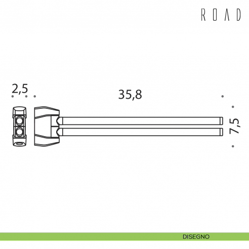 Porta salvietta doppio a snodo Colombo Design Road B8012 disegno