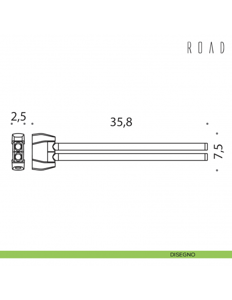 Porta salvietta doppio a snodo Colombo Design Road B8012 disegno