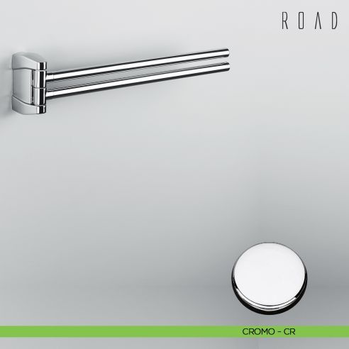 Porta salvietta doppio a snodo Colombo Design Road B8012 cromo