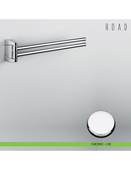 Porta salvietta doppio a snodo Colombo Design Road B8012 cromo