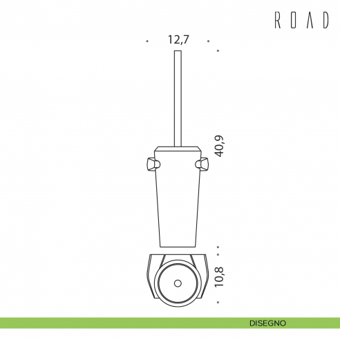 Porta scopino sospeso Colombo Design Road B8007 disegno cromo