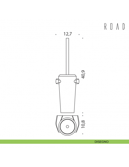 Porta scopino sospeso Colombo Design Road B8007 disegno cromo