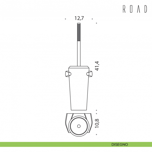Porta scopino sospeso Colombo Design Road B8007 disegno cromo-carbonium