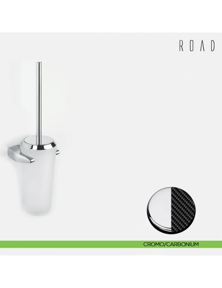 Porta scopino sospeso Colombo Design Road B8007 cromo-carbonium