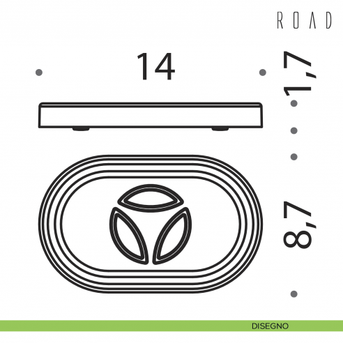 Porta sapone da appoggio Colombo Design Road B8040 disegno