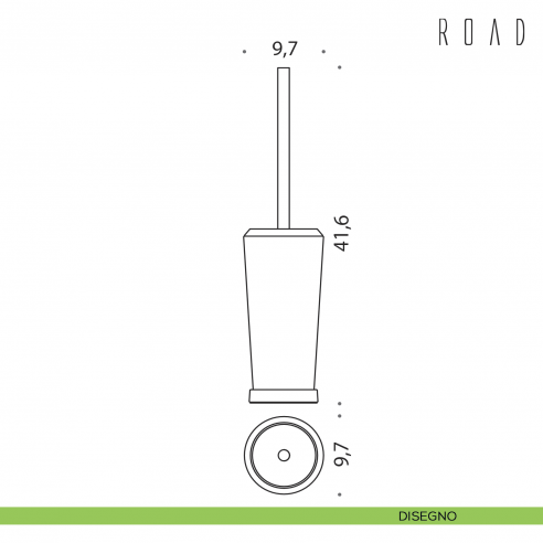 Porta scopino da appoggio Colombo Design Road B8006 disegno cromo