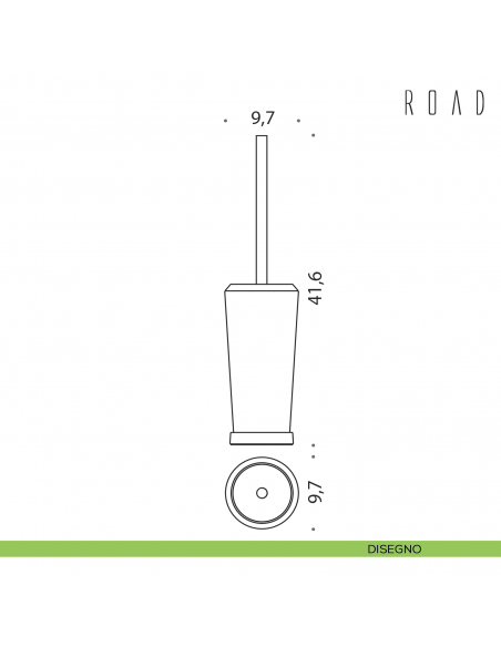 Porta scopino da appoggio Colombo Design Road B8006 disegno cromo
