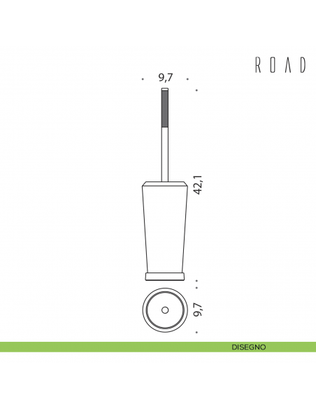 Porta scopino da appoggio Colombo Design Road B8006 disegno cromo-carbonium