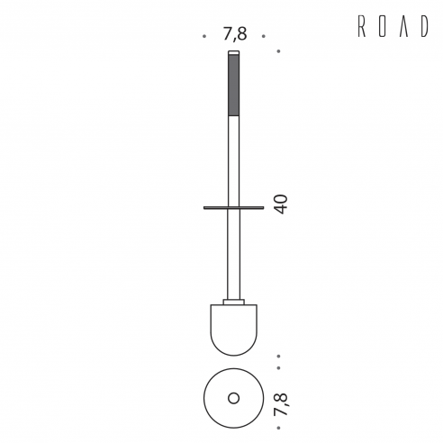 Manico con ciuffo Colombo Design Road B8058 cromo/carbonium