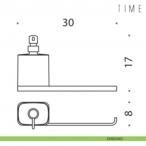 Spandisapone e porta salvietta per bidet Colombo Design Time disegno