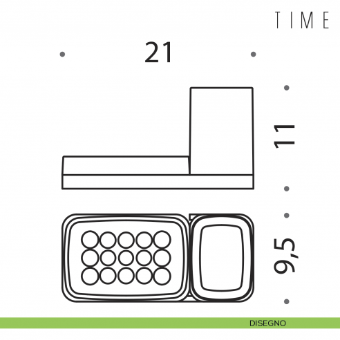 Porta sapone e porta bicchiere Colombo Design Time disegno