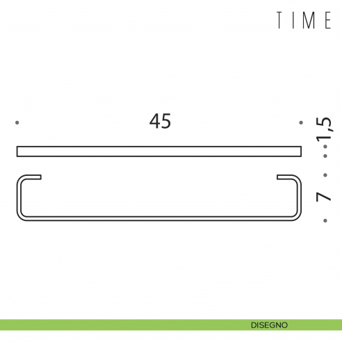 Porta salvietta Colombo Design Time 45 cm disegno