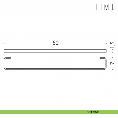 Porta salvietta Colombo Design Time 60 cm disegno